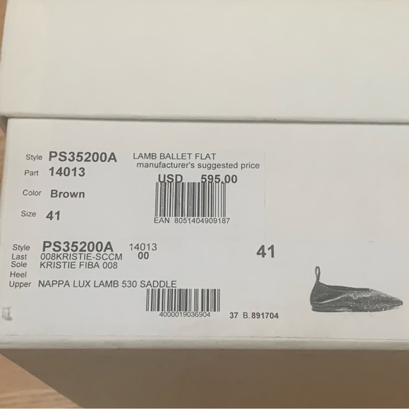 NIB PROENZA SCHOULER Kristie Ballet Flat Brown Square Toe Minimalist Neutral 41 - Picture 4 of 16